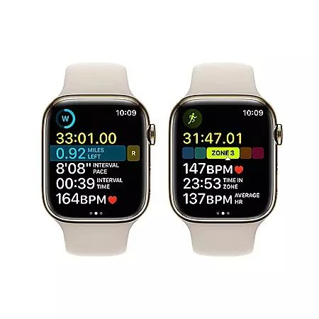 Apple Watch Series 8 GPS + Cellular 45mm Stainless Steel Case with Sport Band (Choose Color and Band Size) 商品