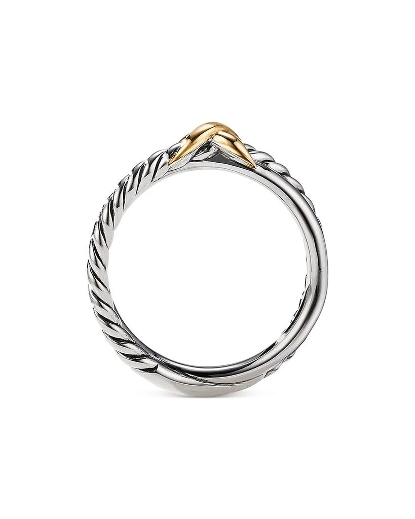 Petite X Ring in Sterling Silver with 18K Yellow Gold, 4mm 商品