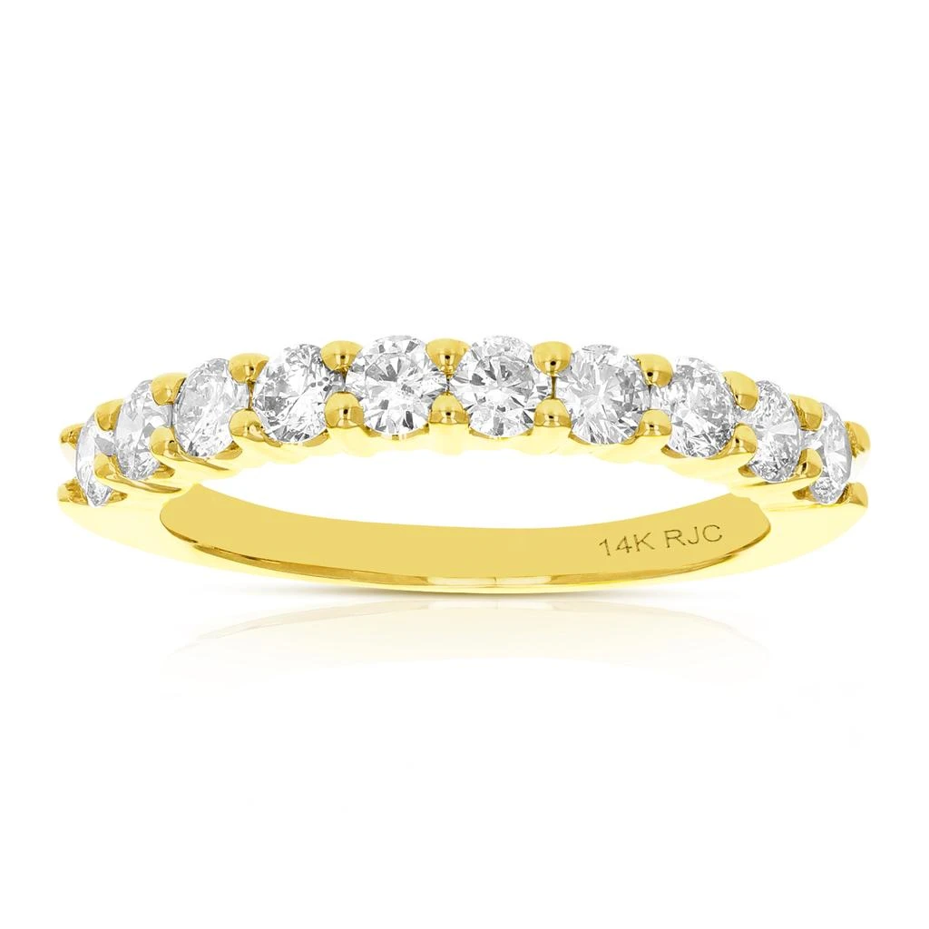 商品Vir Jewels|1 cttw Diamond Wedding Band 14K Yellow Gold Prong Set 10 Stones Round,价格¥7068,第1张图片