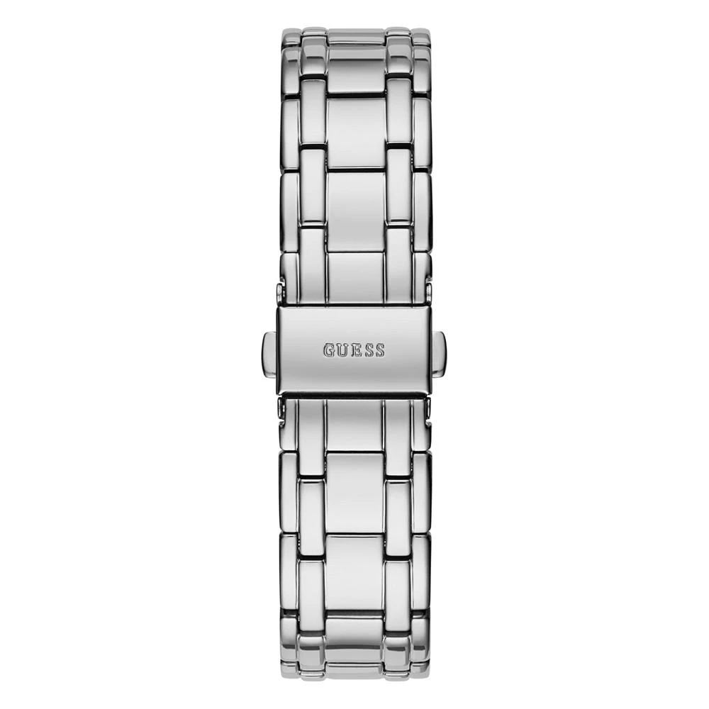 商品GUESS|Women's Silver-Tone Glitz Stainless Steel Bracelet Watch, 38mm,价格¥692,第2张图片详细描述