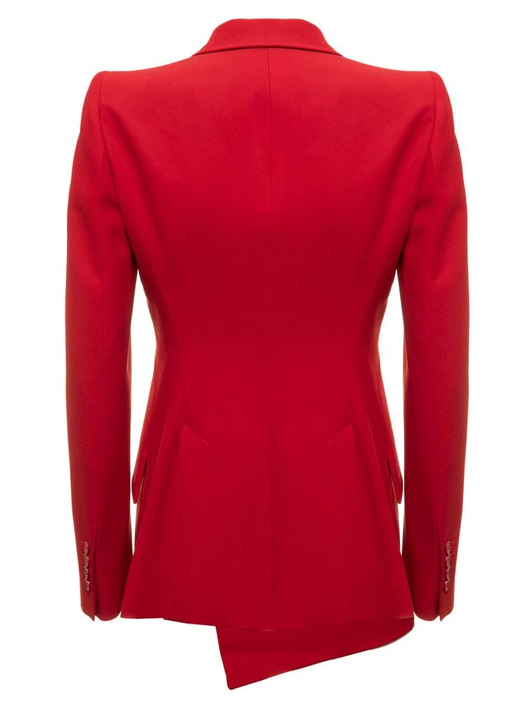 商品Alexander McQueen|Asymmetrical Double-Breasted  Red Wool  Jacket Alexander Mcqueen Woman,价格¥9525,第2张图片详细描述