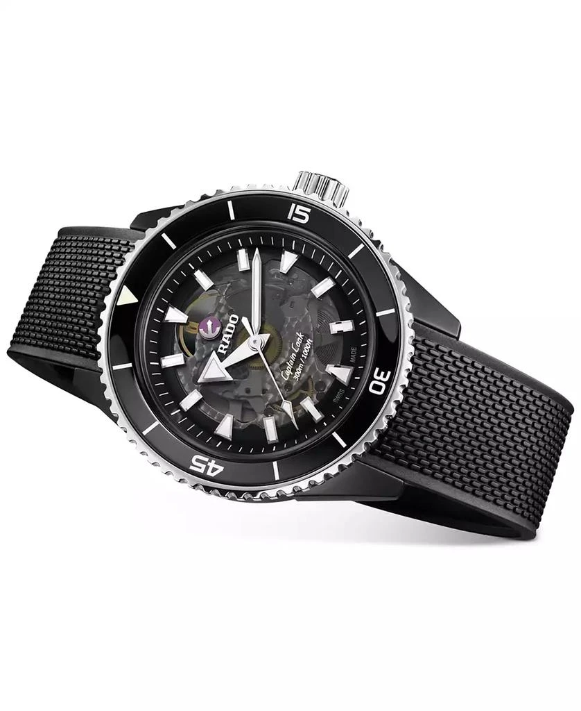 商品Rado|Men's Swiss Automatic Captain Cook Black Rubber Strap Watch 43mm,价格¥24696,第2张图片详细描述