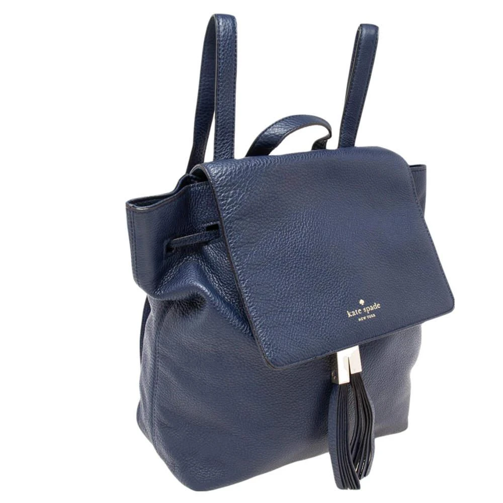 商品[二手商品] Kate Spade|Kate Spade Navy Blue Soft Leather Drawstring Backpack,价格¥957,第3张图片详细描述