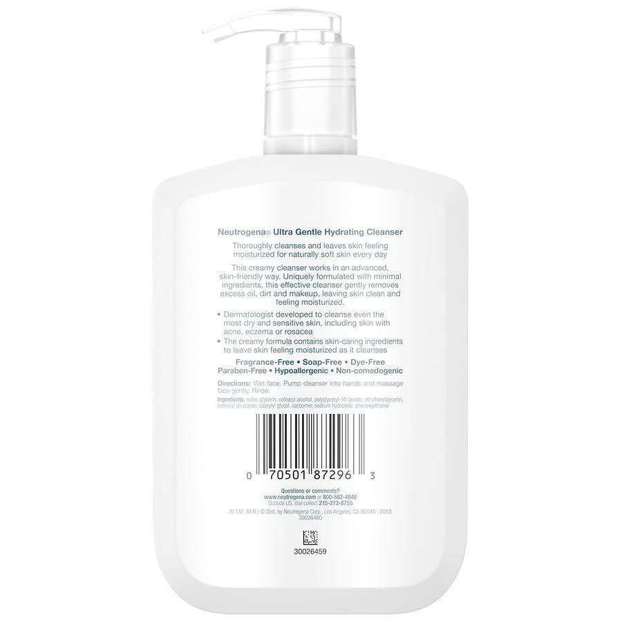 商品Neutrogena|Ultra Gentle Hydrating Creamy Facial Cleanser Fragrance-Free,价格¥54,第3张图片详细描述