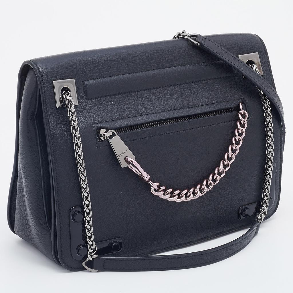 Furla Black Leather Diana Shoulder Bag商品第3张图片规格展示