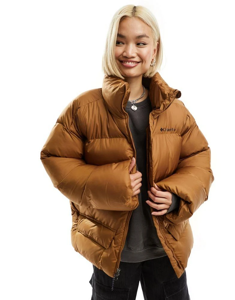 商品Columbia|Columbia Puffect Surplus puffer coat in brown Exclusive to ASOS,价格¥1020,第3张图片详细描述