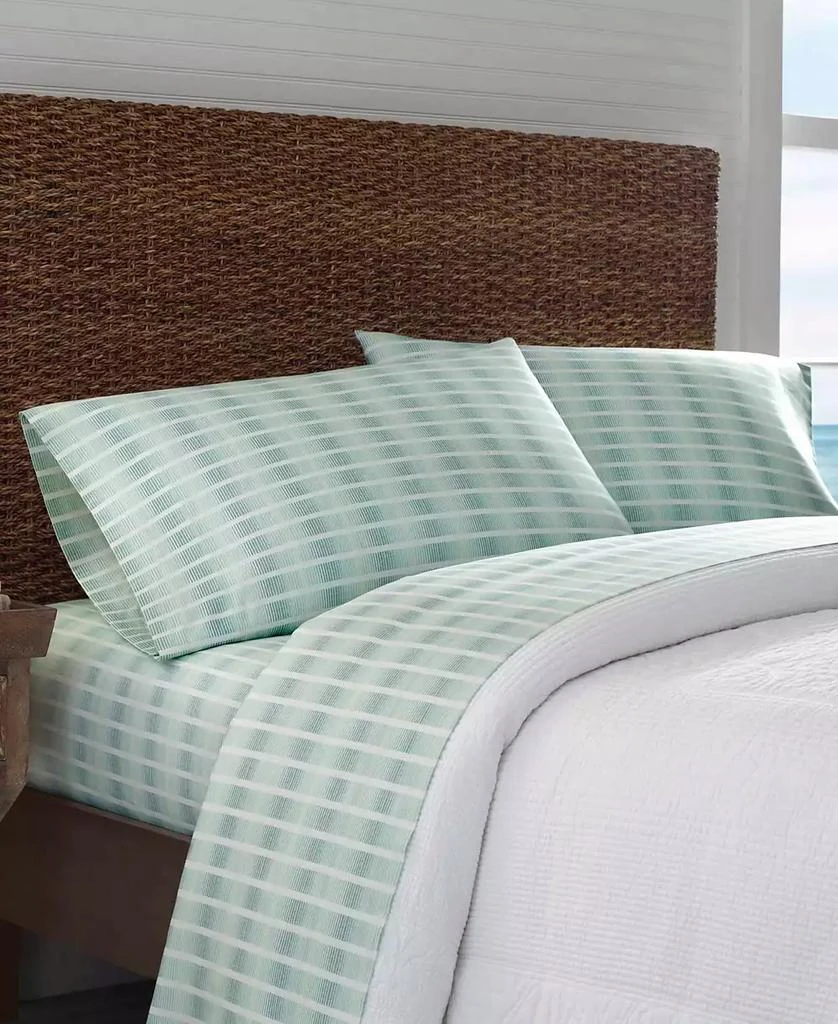 商品Tommy Bahama|Tommy Bahama Off The Grid Castaway Green Sheet Set, Queen,价格¥617,第3张图片详细描述