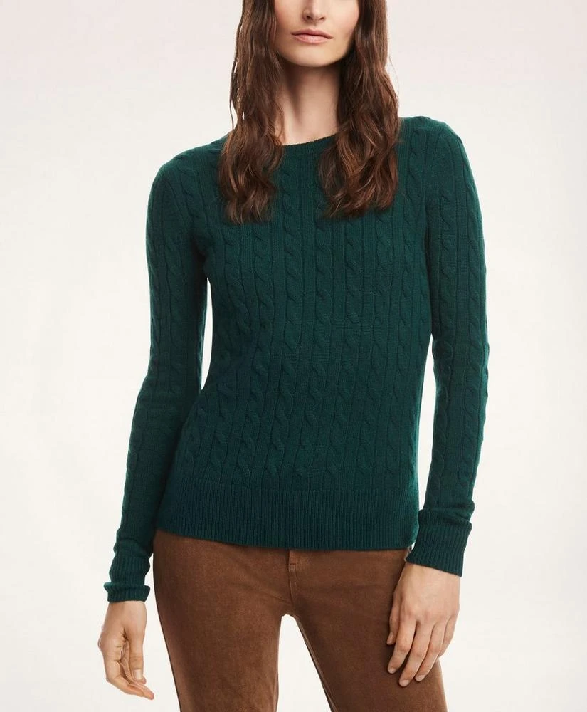 商品Brooks Brothers|Cashmere Cable Crewneck Sweater,价格¥988,第1张图片