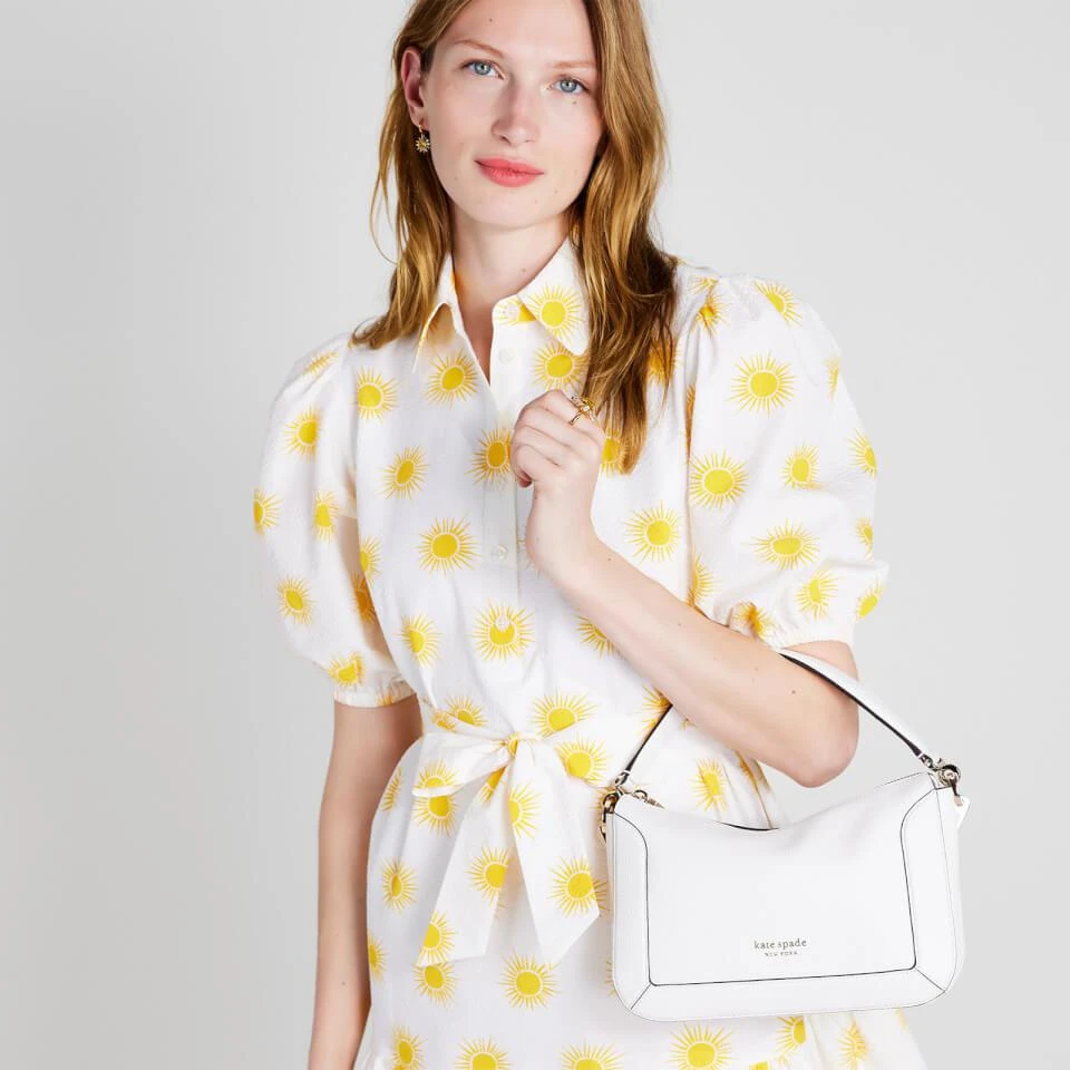 商品Kate Spade|Kate Spade New York Women's Crush Pebbled Medium Cross Body Bag - Optic White,价格¥1602,第2张图片详细描述