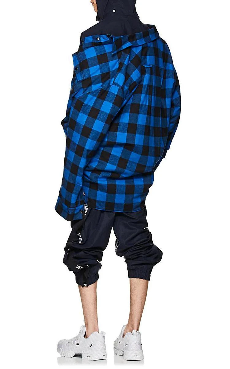 商品Vetements|Buffalo-Checked Cotton Flannel Oversized Workshirt,价格¥8892,第4张图片详细描述