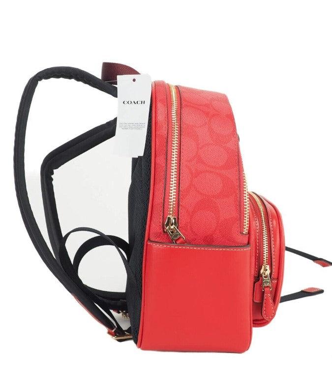 COACH Mini Court Miami Red Signature Coated Canvas Shoulder Backpack Bag商品第3张图片规格展示