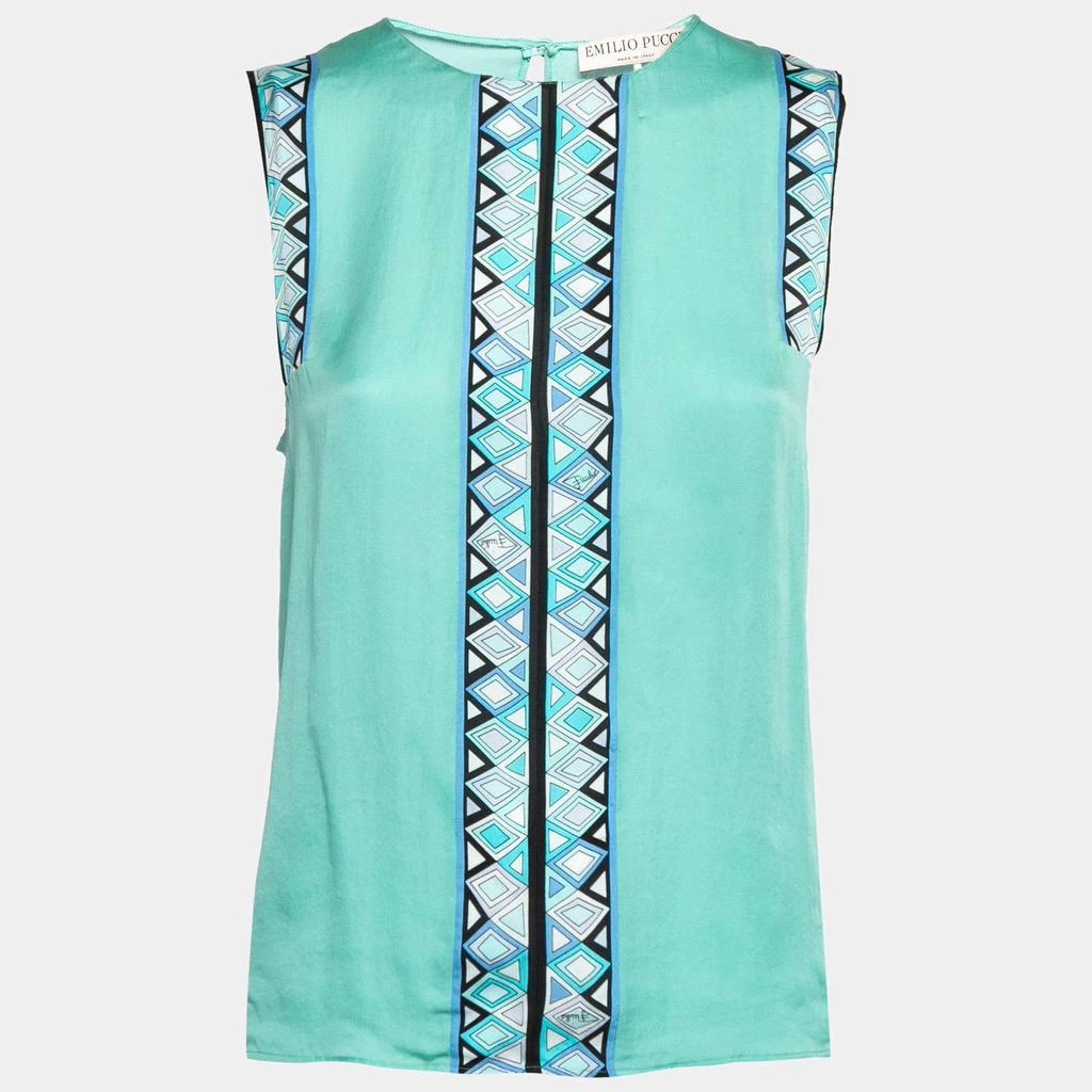 商品[二手商品] EMILIO PUCCI|Emilio Pucci Green Silk Sleeveless Top S,价格¥980,第1张图片