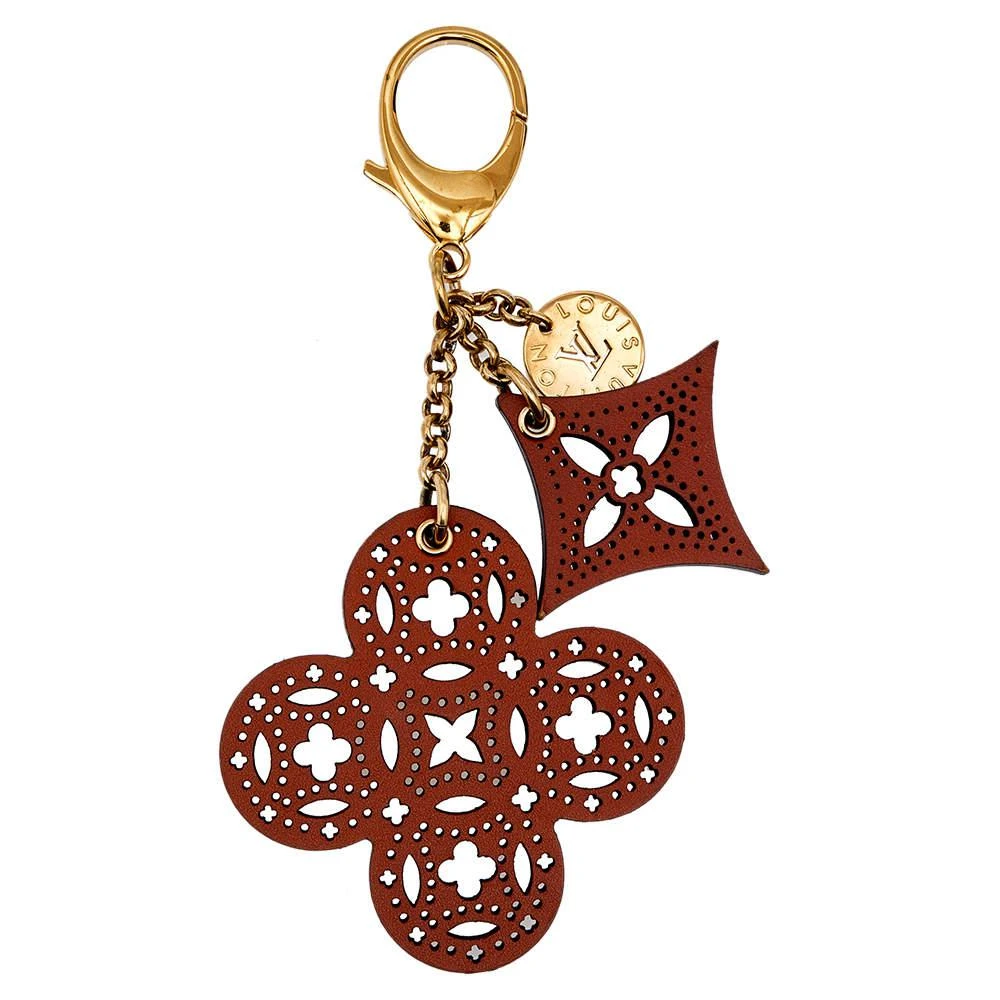 商品[二手商品] Louis Vuitton|Louis Vuitton Brown Perforated Leather Arabesque Bag Charm,价格¥2425,第3张图片详细描述