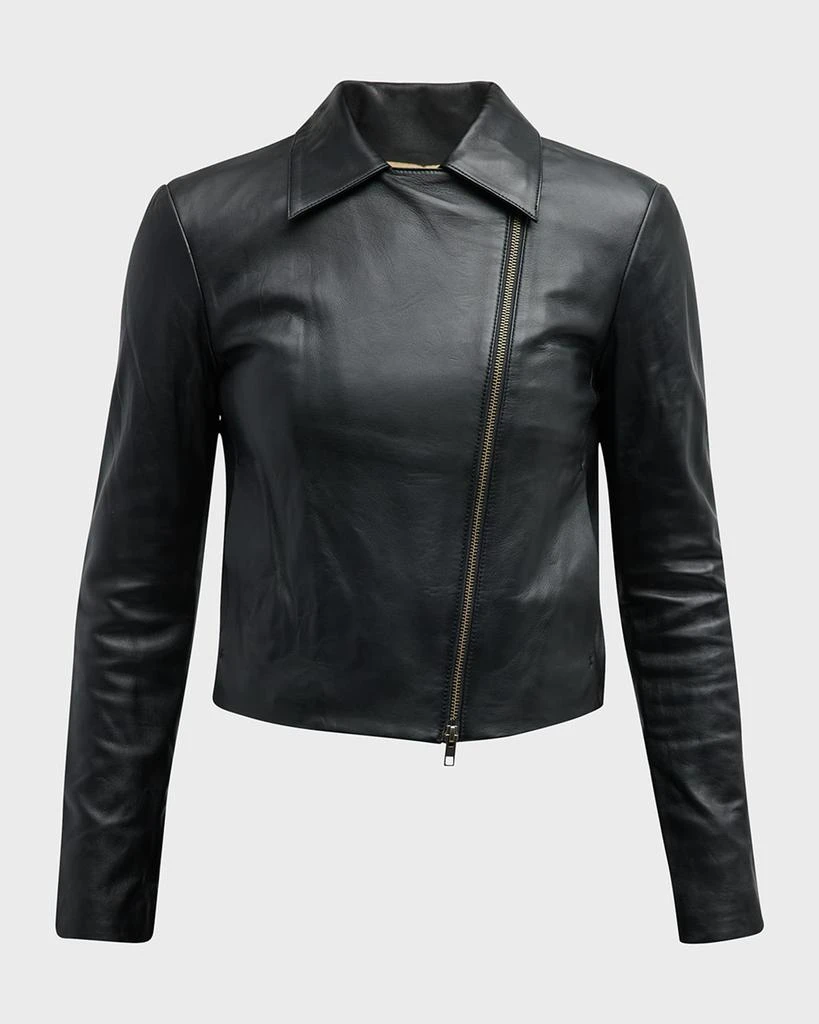 商品Vince|Leather Zip-Front Jacket,价格¥9925,第1张图片