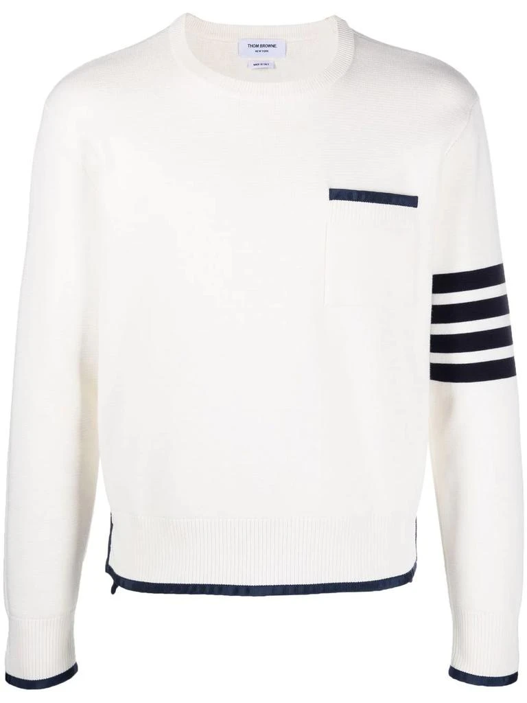 商品Thom Browne|THOM BROWNE MEN 4 BAR STRIPE FRONT POCKET CREWNECK PULLOVER,价格¥5134,第5张图�片详细描述