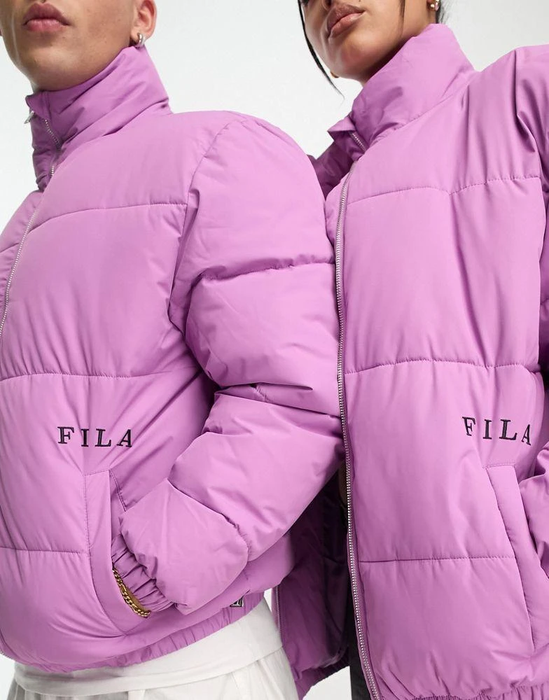 商品Fila|Fila Unisex colour blocked puffer with logo in purple,价格¥336,第2张图片详细描述
