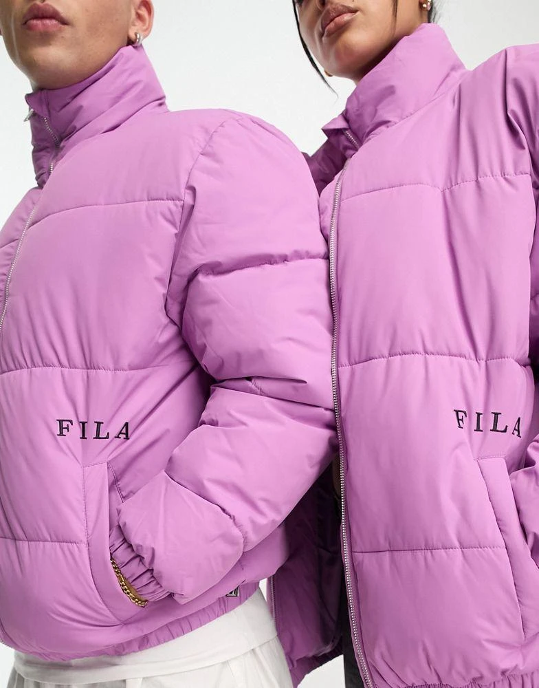 商品Fila|Fila Unisex colour blocked puffer with logo in purple,价格¥347,第2张图片详细描述