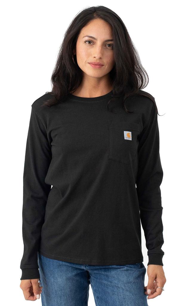 (104963) L/F HW L/W Pocket Women at Work Graphic T-Shirt - Black/Carhartt Brown商品第1张图片规格展示