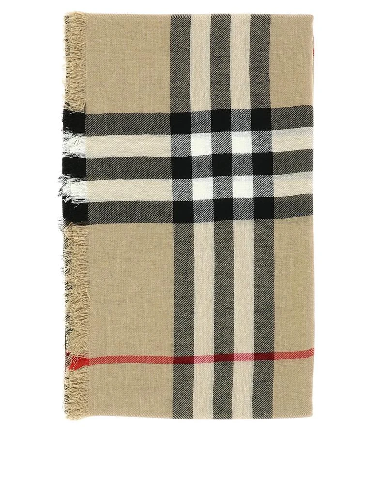 商品Burberry|Check Wool Scarf Scarves Beige,价格¥2083,第1张图片