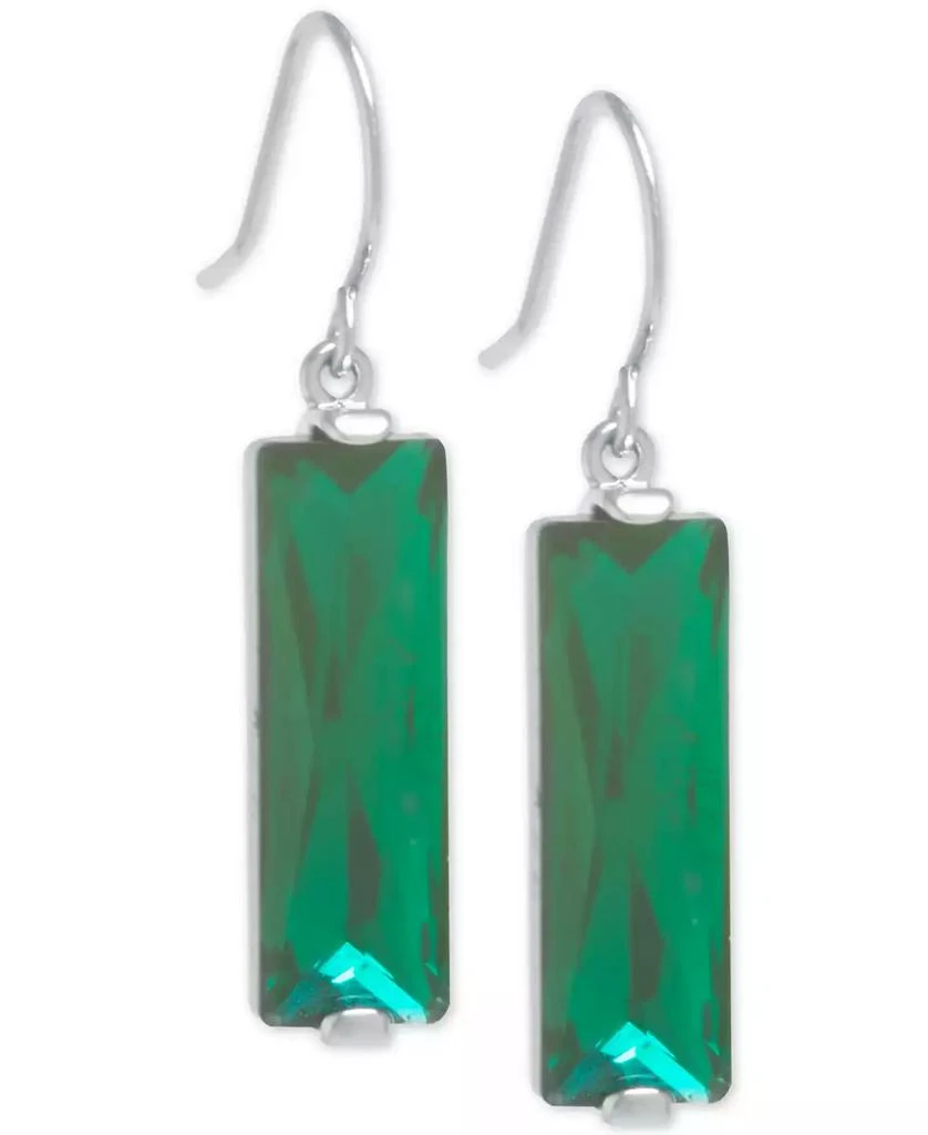 商品Macy's|Rectangular Crystal Drop Earrings in Silver-Plate,价格¥139,第1张图片