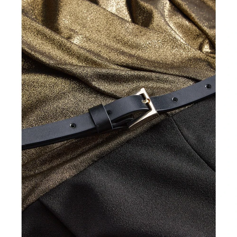 商品Tommy Hilfiger|Women's Glitter Belted Straight-Leg Jumpsuit,价格¥1016,第5张图片详细描述