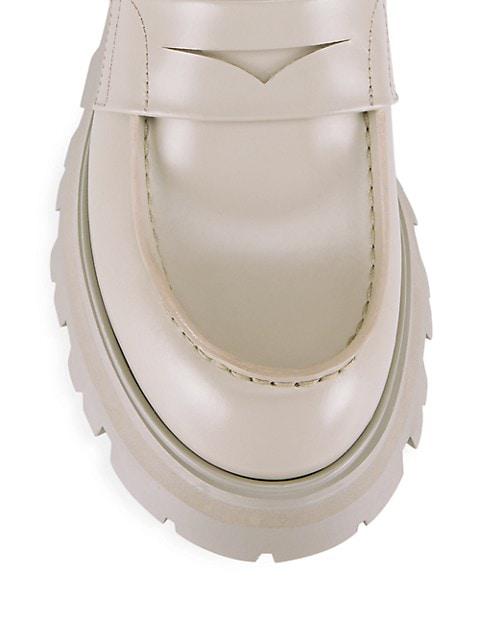 Leather Lug-Sole Penny Loafers商品第4张图片规格展示
