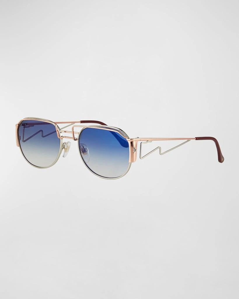 商品Vintage Frames Company|Men's Gradient Geometric Metal Sunglasses,价格¥3124,第1张图片