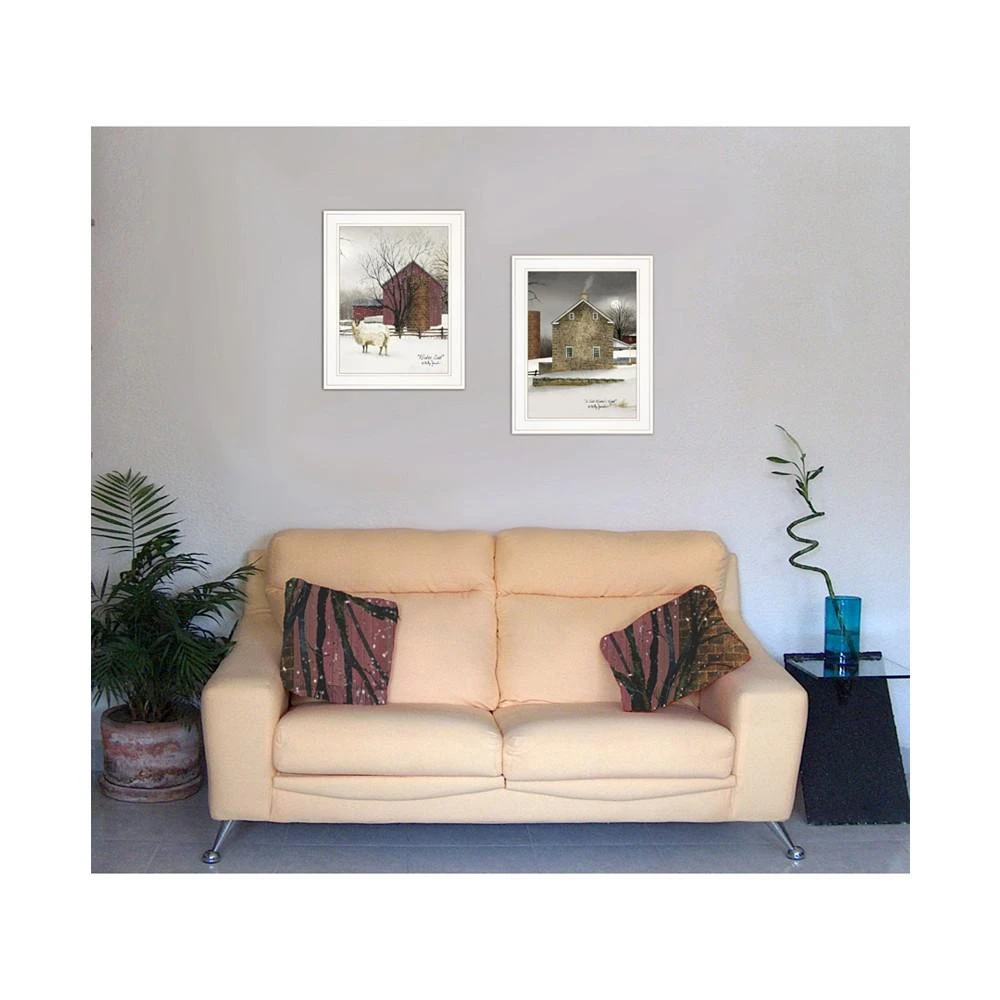 商品Trendy Décor 4U|Cold Winter 2-Piece Vignette by Billy Jacobs, White Frame, 15" x 19",价格¥1191,第2张图片详细描述