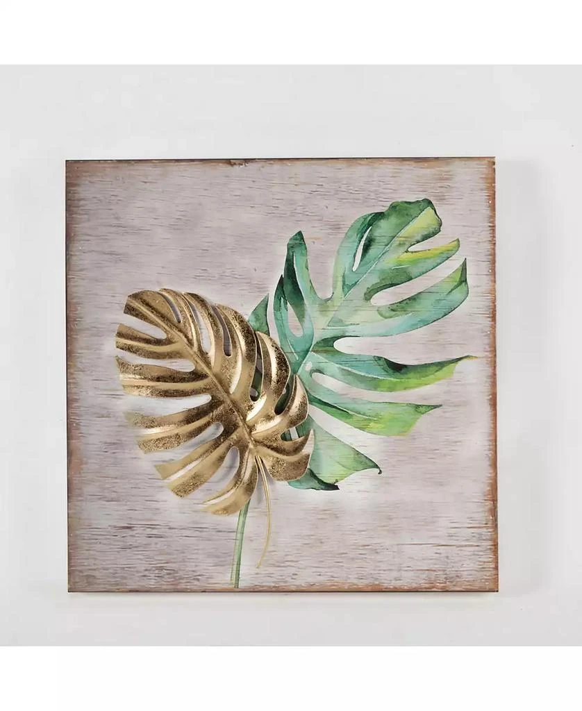 商品Luxen Home|2 piece Wood and Metal Tropical Leaf Wall Plaque,价格¥358,第1张图片