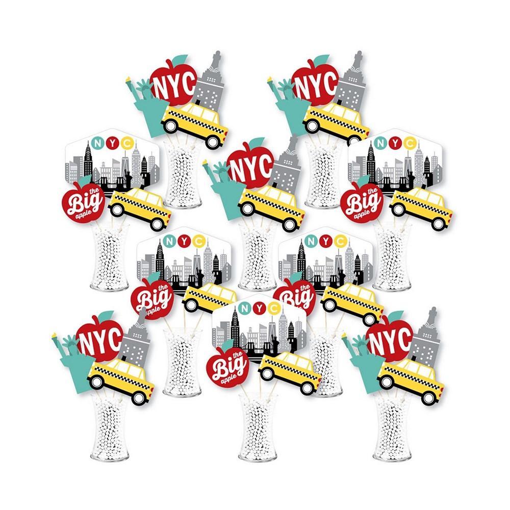商品Big Dot of Happiness|NYC Cityscape - New York City Party Centerpiece Sticks - Showstopper Table Toppers - 35 Pieces,价格¥194,第1张图片