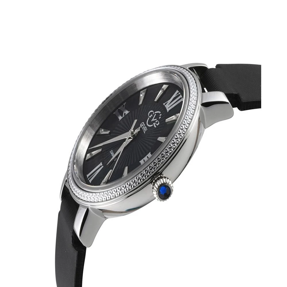 商品Gevril|Women's Genoa Swiss Quartz Italian Black Leather Strap Watch 36mm,价格¥4799,第2张图片详细描述