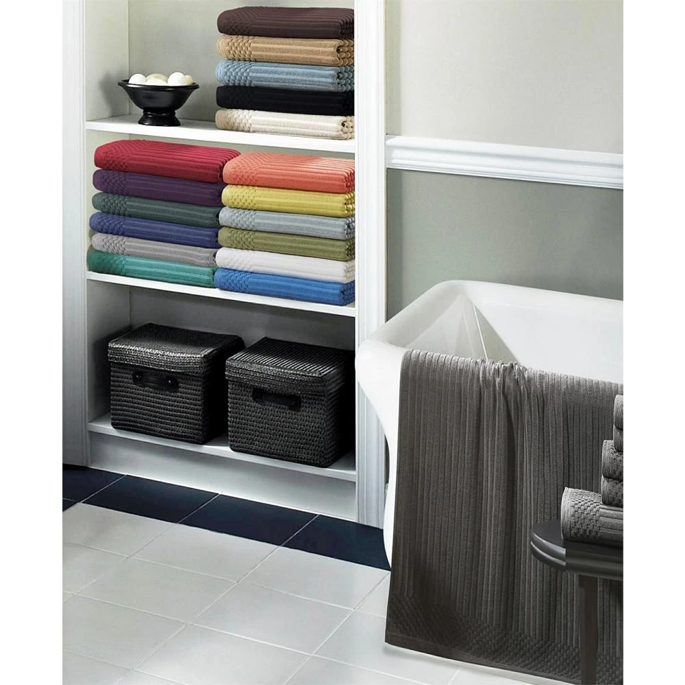 商品Superior|Soho Checkered Border Cotton 2 Piece Bath Towel Set, 54" x 27",价格¥335,第4张图片详细描述