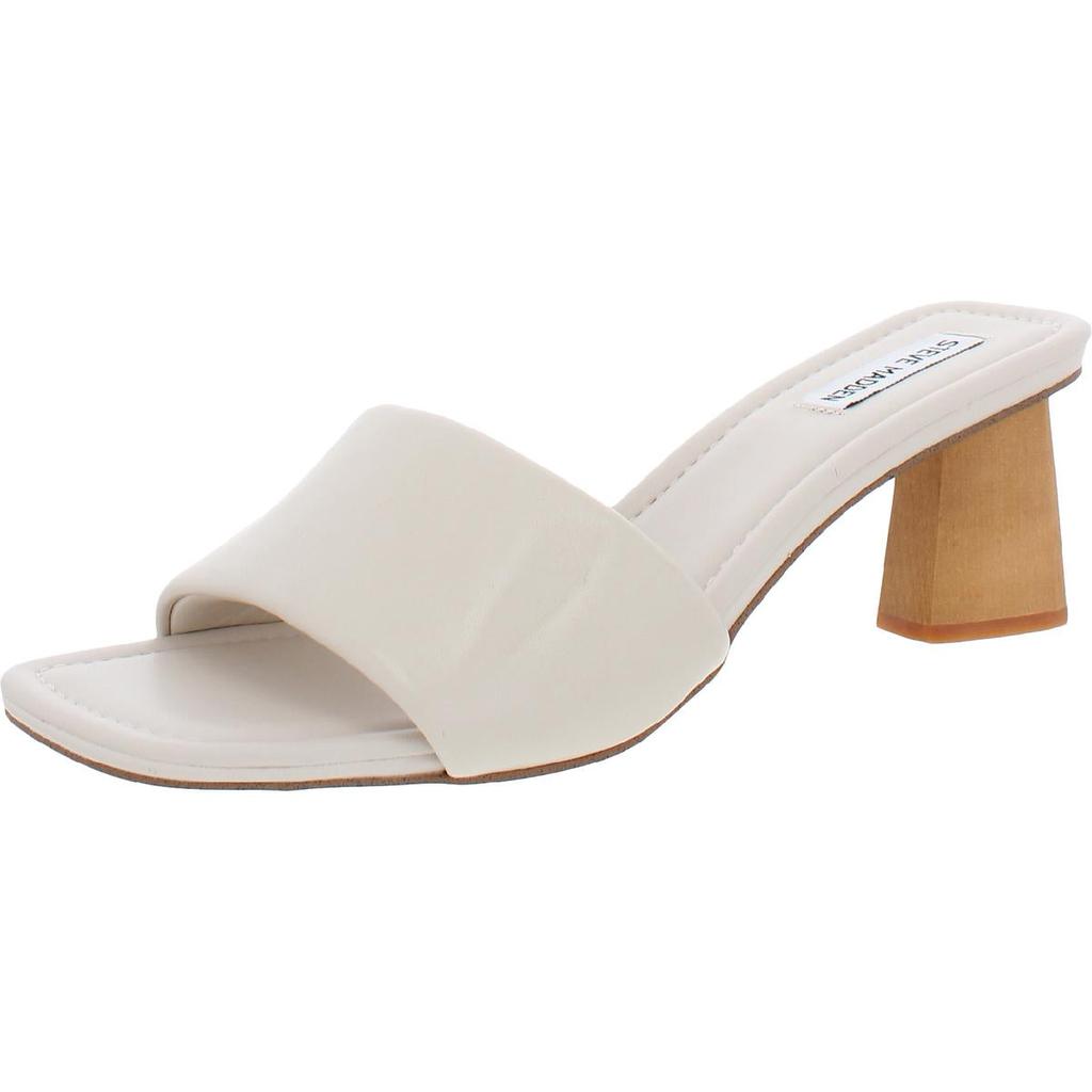 Steve Madden Womens Saged Leather Slip On Slide Sandals商品第2张图片规格展示