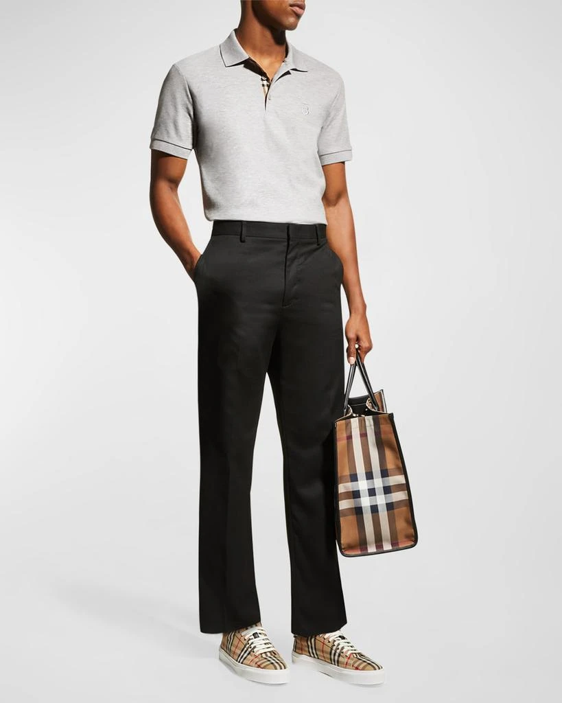 商品Burberry|Men's Eddie Pique Polo Shirt, Gray,价格¥2894,第3张图片详细描述