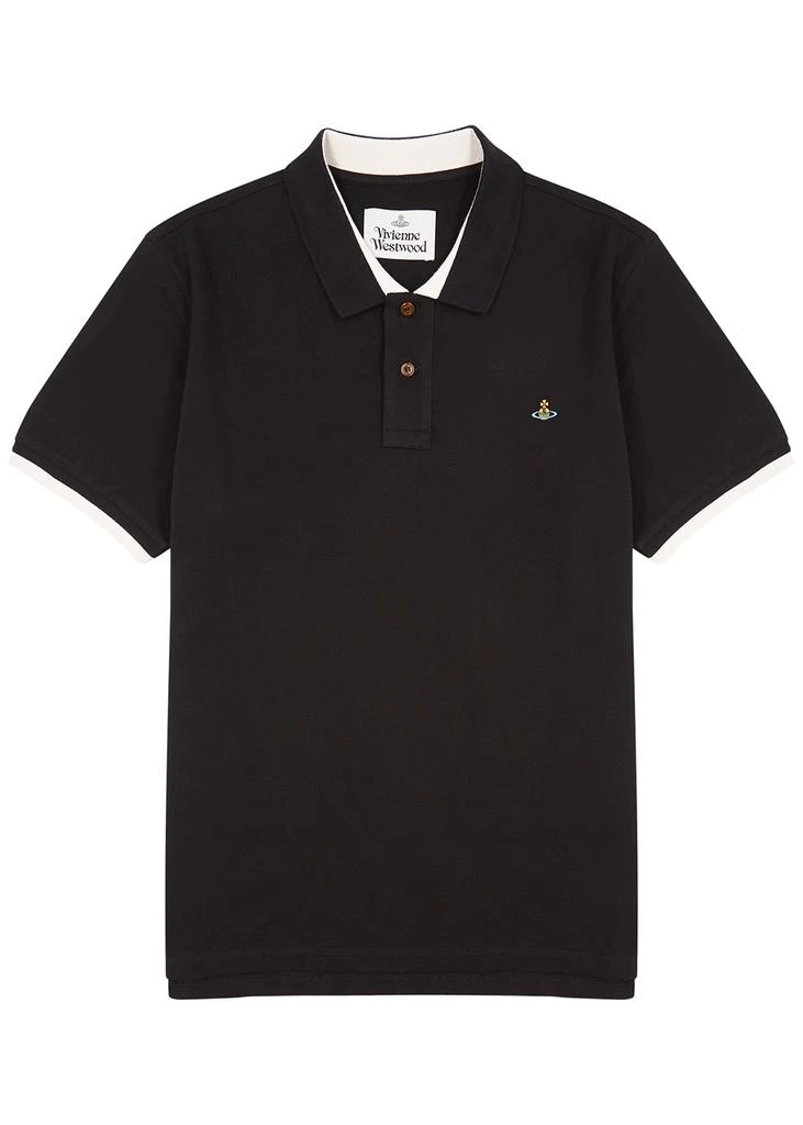 商品Vivienne Westwood|Black piqué cotton polo shirt,价格¥1051,第1张图片