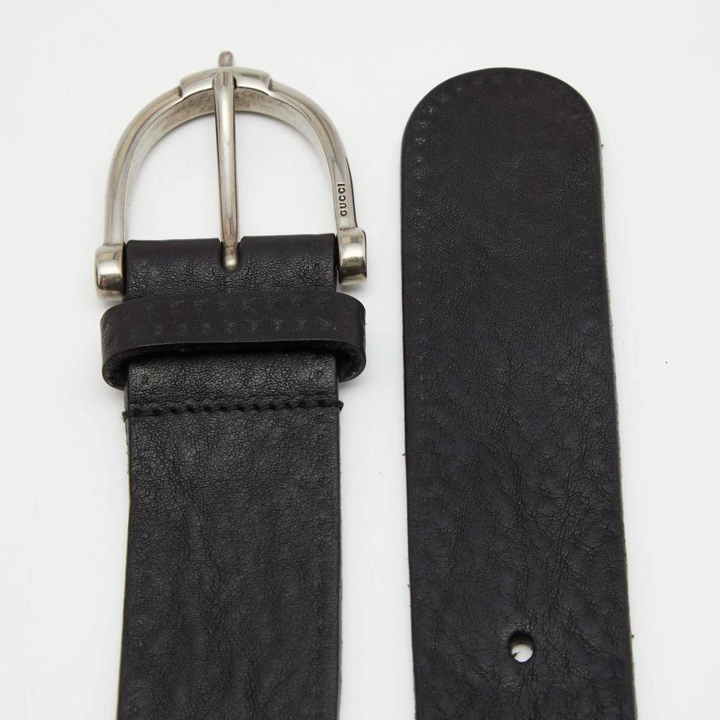 商品[二手商品] Gucci|Gucci Black Textured Leather Buckle Belt 85CM,价格¥1012,第3张图片详细描述
