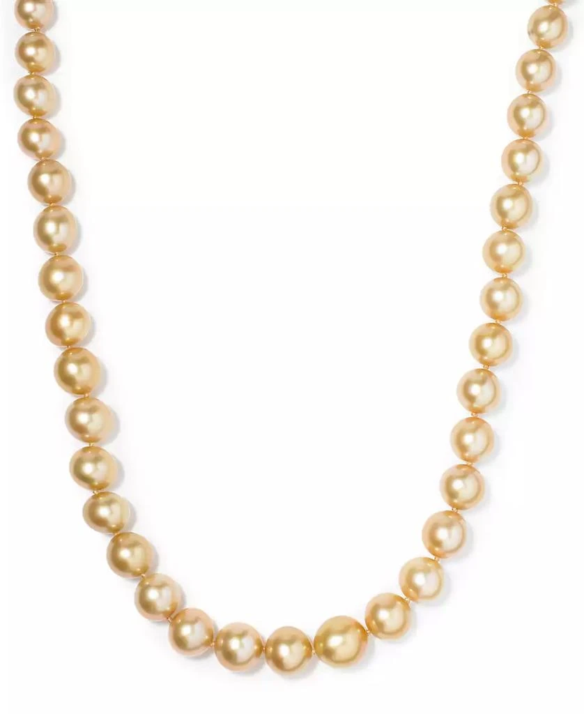 商品Macy's|14k Gold Cultured Golden South Sea Pearl Graduated Strand (10-12-1/2mm) 18" Necklace,价格¥22062,第2张图片详细描述