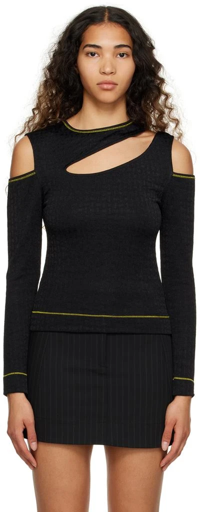 商品Ganni|Black Cutout Long Sleeve T-Shirt,价格¥457,第1张图片