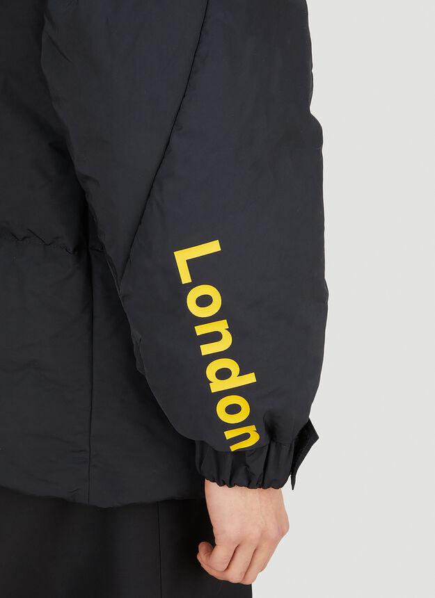 Logo Print Puffer Jacket in Black商品第6张图片规格展示