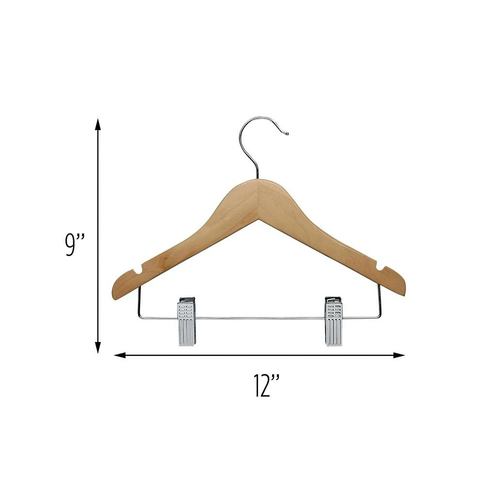 商品Honey Can Do|Kids Wood Hangers with Clips, Set of 10,价格¥165,第2张图片详细描述