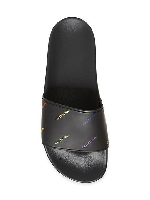 商品Balenciaga|Pride 22 Pool Slide Sandal Allover Logo,价格¥2875,第7张图片详细描述