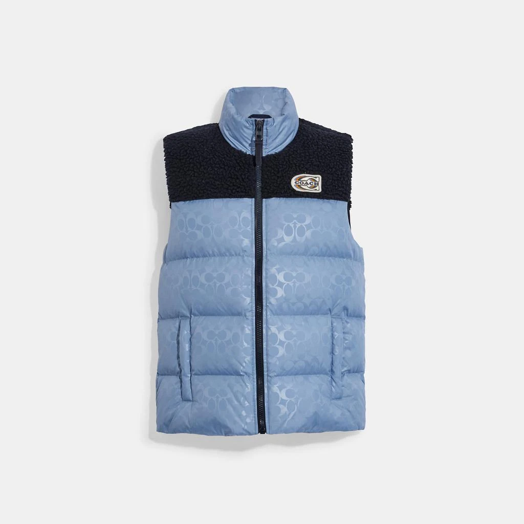 商品Coach|Coach Outlet Signature Colorblock Sherpa Puffer Vest,价格¥1052,第1张图片