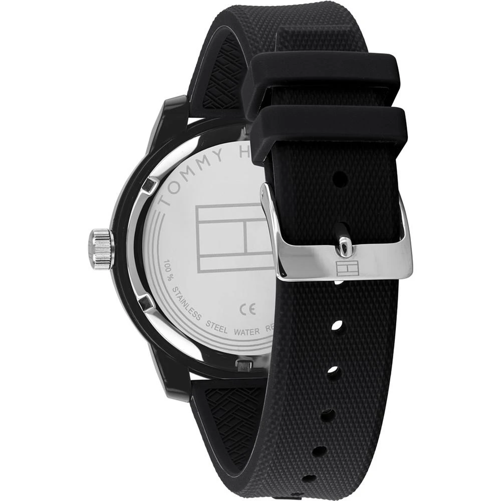 商品Tommy Hilfiger|Men's Black Silicone Strap Watch 44mm, Created for Macy's,价格¥646,第3张图片详细描述