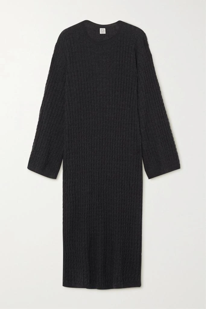 商品Totême|绞花针织羊绒中长连衣裙,价格¥2850,第1张图片