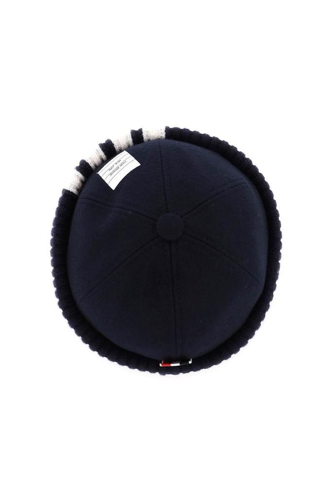 商品Thom Browne|Thom browne melton hat with rib knit cuff,价格¥3309,第4张图片详细描述