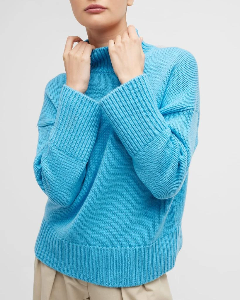 Ribbed Mock-Neck Drop-Shoulder Sweater 商品