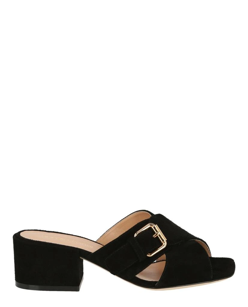 商品Sergio Rossi|Suede Buckle Heel Sandals,价格¥1195,第1张图片