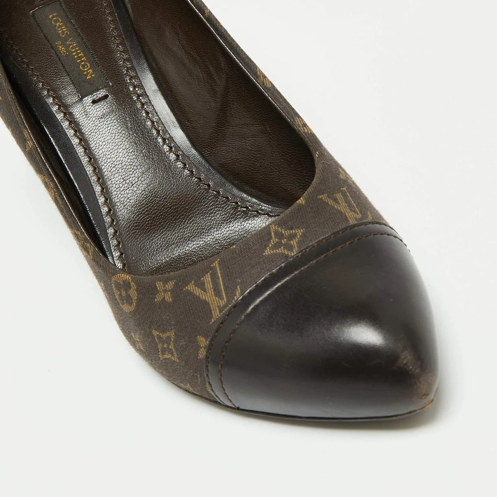 Louis Vuitton Brown Monogram Canvas Mini Lin Barbara Leather Cap Pointed Toe Pumps Size 36 商品