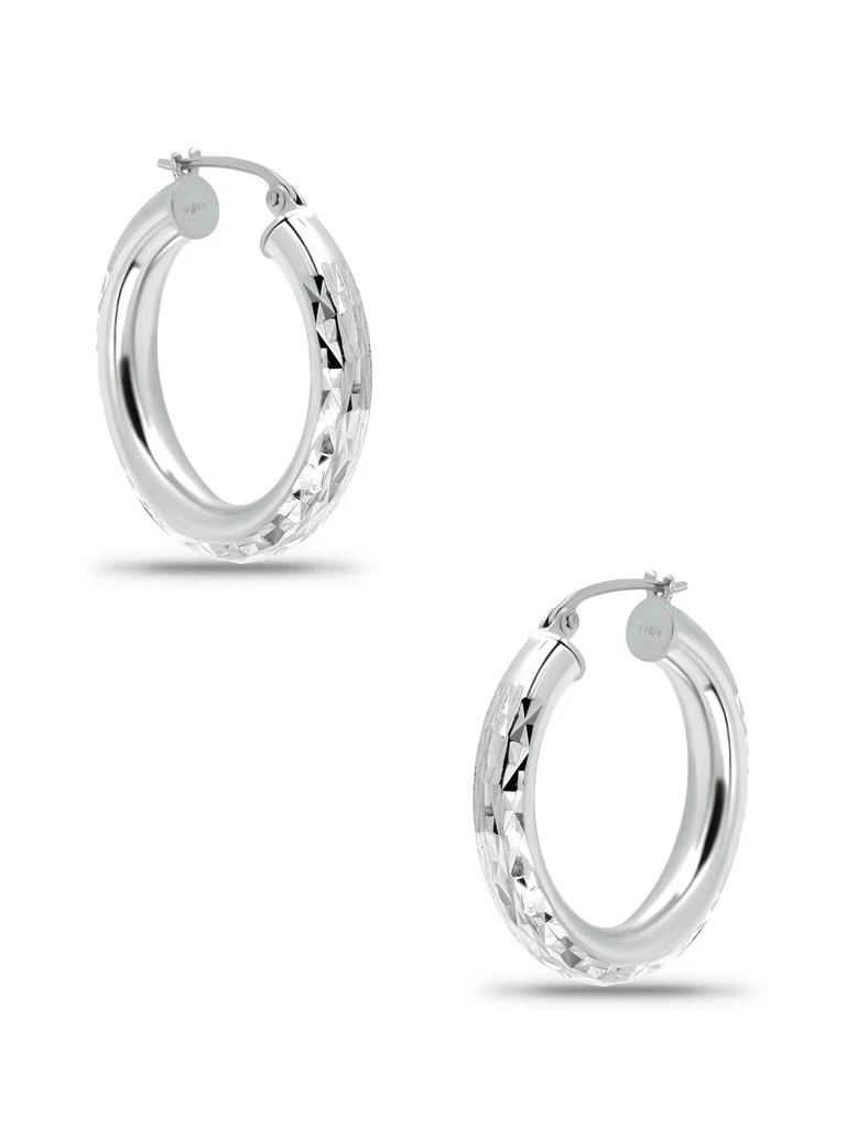 商品Lord & Taylor Jewelry|18K Gold 4X25mm Diamond Cut Hoop Earrings,价格¥220,第2张图片详细描述