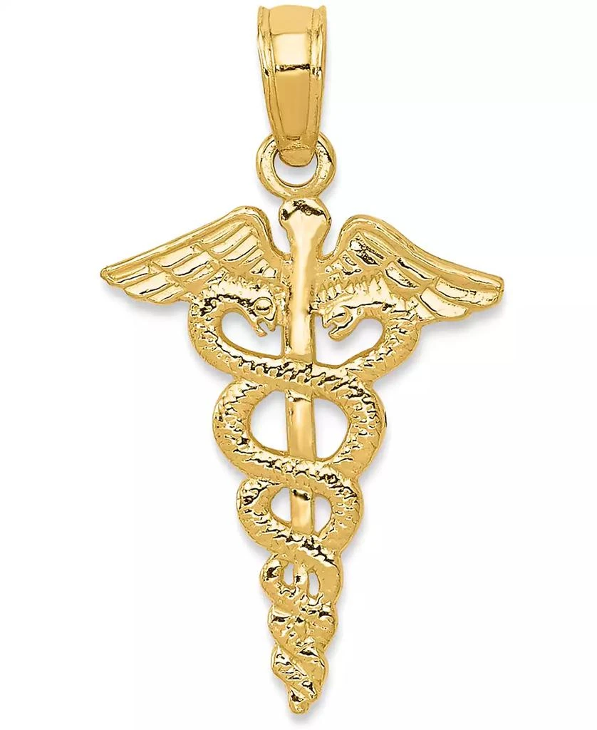 商品Macy's|Caduceus Charm Pendant in 14k Yellow Gold,价格¥2674,第1张图片